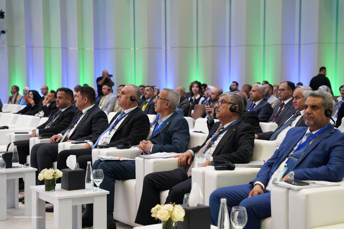 FAOIraq's tweet photo. As part of its participation in the 5th Baghdad International Water Conference #BIWC, @FAOIraq,in collaboration w/ @FAO, @FAOinNENA_EN &amp; @icidorg ,organized 2️⃣ specialized sessions focused on promoting sustainable water management to support agriculture in Iraq and the region💧🌾 https://t.co/np7uyT0NZx