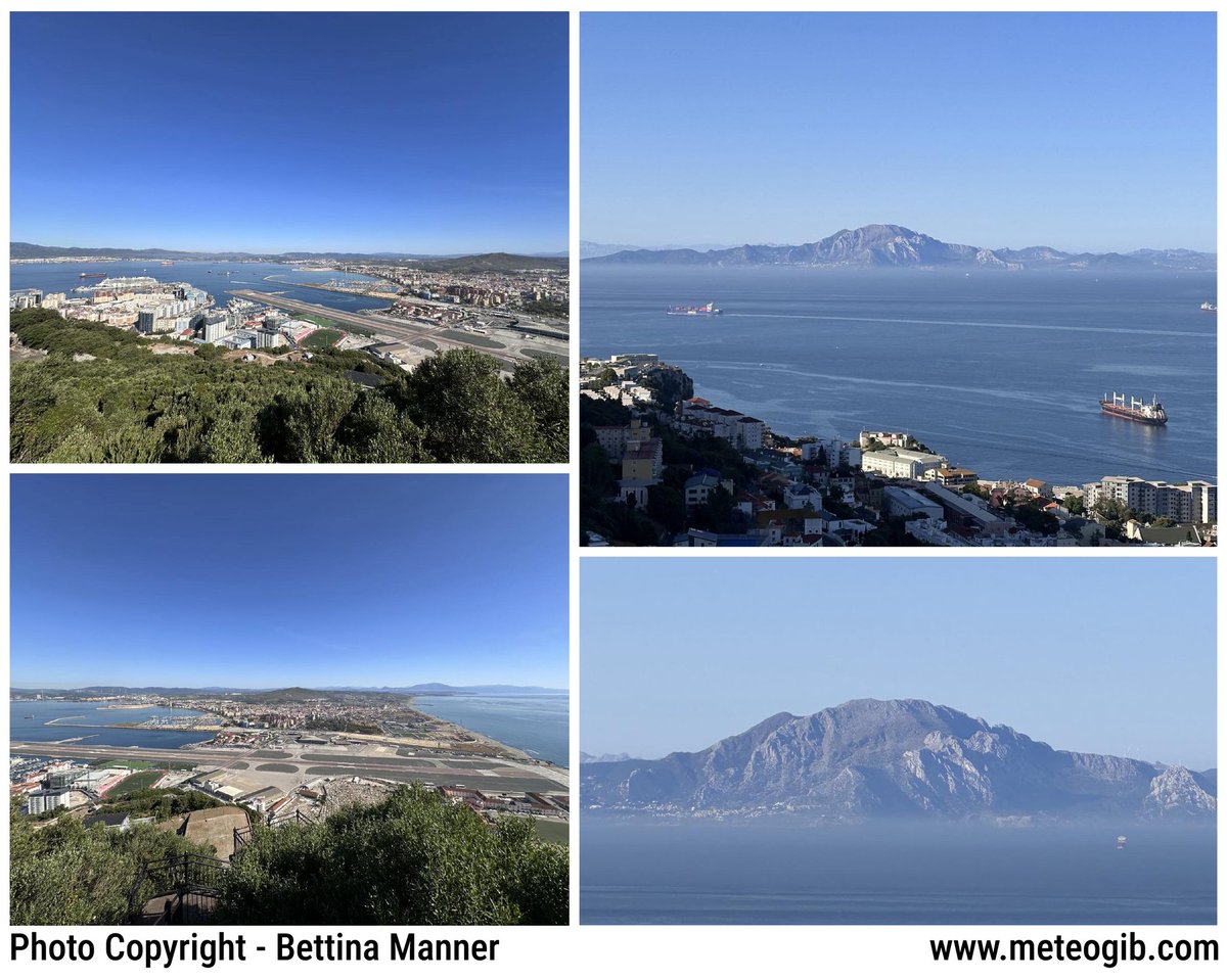 cluck_i's tweet image. #Gibraltar - 26/05 - some stunning views from the Rock this sunny #BankHolidayMonday - thanks to MeteoGib follower Bettina Manner - from looking North across the runway to nearby Spain, to that view South across the Strait to Jebel Musa, Morocco 😍