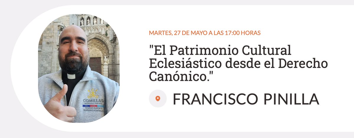 MAÑANA MARTES 27 DE MAYO A LAS 17:00H. SEMINARIO INTERDISCIPLINAR ABIERTO #CATEDRALESUNED: El Patrimonio Cultural Eclesiástico desde el Derecho Canónico" por Francisco Pinilla. #MasterCatedrales #CatedralesUNED... ¡calidad máxima! Más información: 
masterartecatedralesuned.com/seminarios-int…