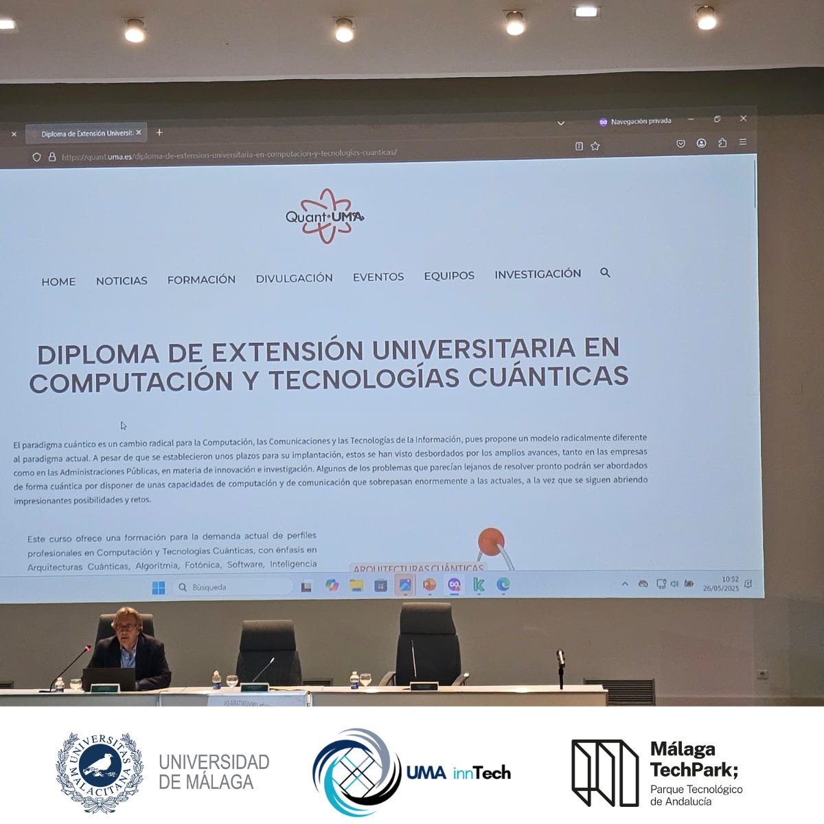 UMA innTech (@umainntech) on Twitter photo Comenzamos con la Jornada 'Año Internacional de la Ciencia y Tecnología Cuánticas' de la <a href="/InfoUMA/">Universidad de Málaga</a>, organizada en colaboración con <a href="/UMAinnTech/">UMA innTech</a>, <a href="/Quant_UMA/">Quant·UMA</a> e <a href="/InvestigaUMA/">VR de Investigación y Divulgación Científica</a>
Programa completo: u.uma.es/gue/ Comenzamos con la Jornada 'Año Internacional de la Ciencia y Tecnología Cuánticas' de la <a href="/InfoUMA/">Universidad de Málaga</a>, organizada en colaboración con <a href="/UMAinnTech/">UMA innTech</a>, <a href="/Quant_UMA/">Quant·UMA</a> e <a href="/InvestigaUMA/">VR de Investigación y Divulgación Científica</a>
Programa completo: u.uma.es/gue/