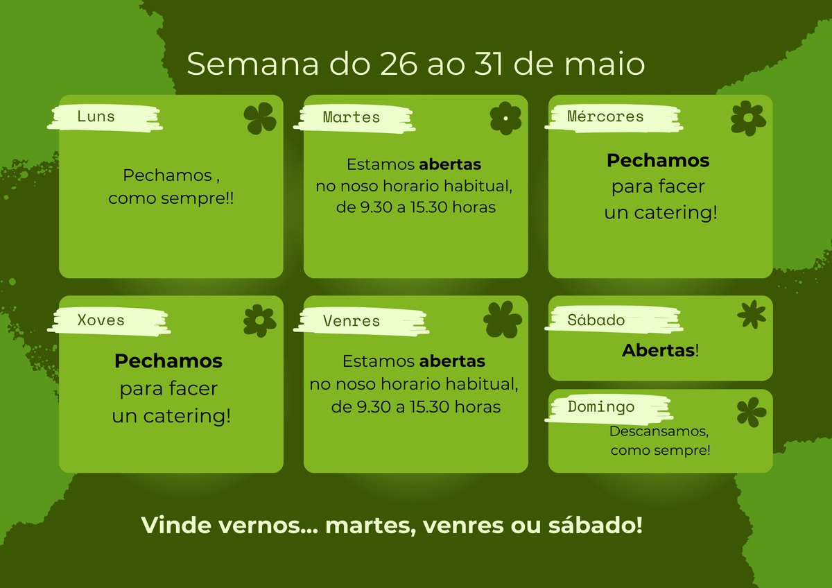 💥Cambios no horarios esta semana!