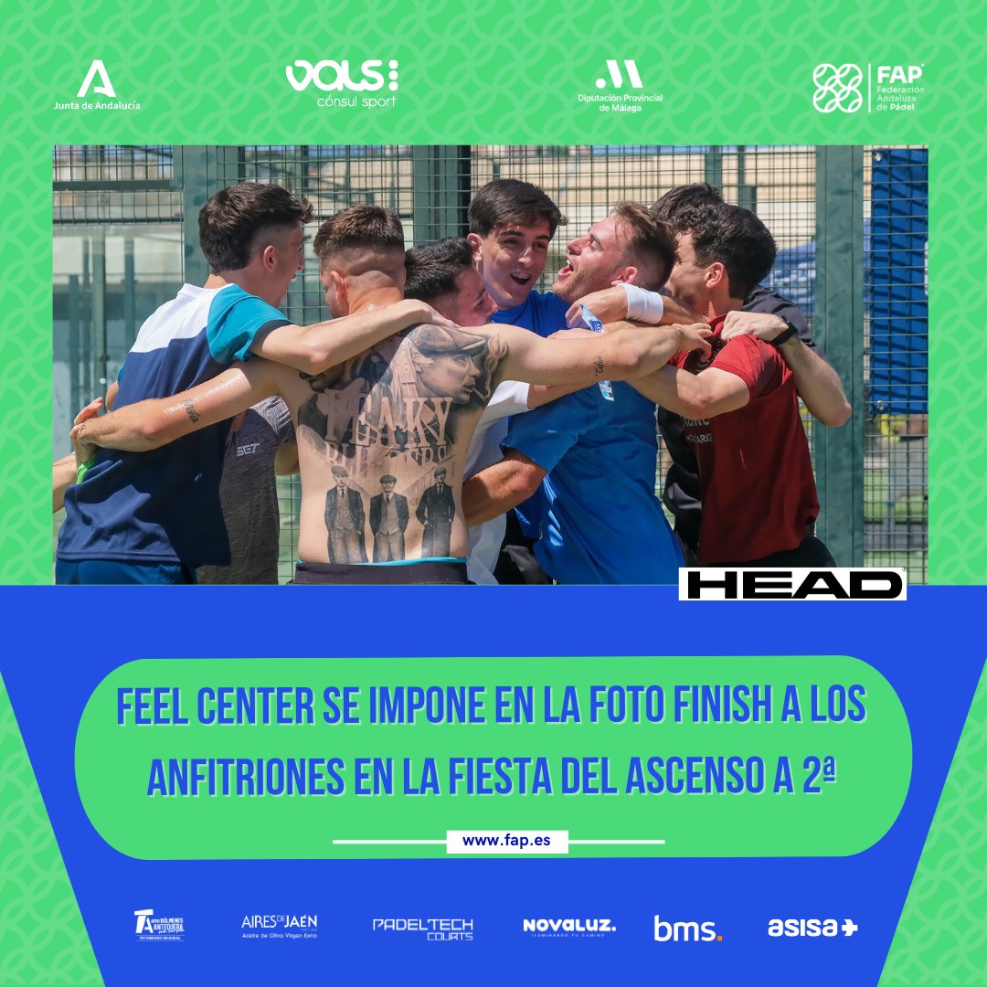📝#CRONICAFAP: Feel Center Padel se impone en la foto finish a los anfitriones en la fiesta del ascenso a 2ª. 

🔎Puedes leerlo aquí: bit.ly/43U7avV

#padel #Malaga