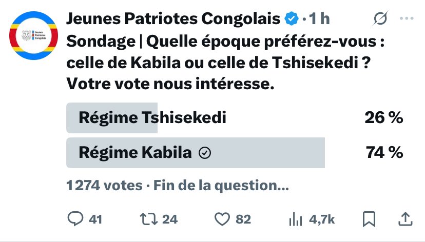 #URGENT : Par l’ingérence de son régime, le président Tshisekedi a redoré l’image du président honoraire Joseph Kabila auprès des Congolais, alors même que ce dernier avait quitté le pouvoir avec un bilan catastrophique et était massivement rejeté par la population.