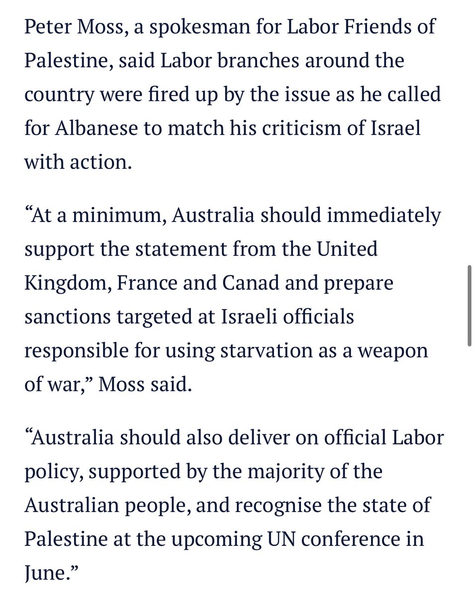Labor Friends of Palestine NSW (@labor_palestine) on Twitter photo We welcome <a href="/AlboMP/">Anthony Albanese</a>’s condemnation of Israel’s aid blockade
❗️It’s time for Australia to move from words to action: sanctions now!
<a href="/smh/">The Sydney Morning Herald</a> <a href="/theage/">The Age</a> link below We welcome <a href="/AlboMP/">Anthony Albanese</a>’s condemnation of Israel’s aid blockade
❗️It’s time for Australia to move from words to action: sanctions now!
<a href="/smh/">The Sydney Morning Herald</a> <a href="/theage/">The Age</a> link below