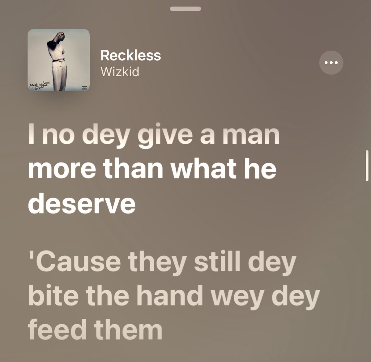 Drop a Wizkid lyrics that hit different
