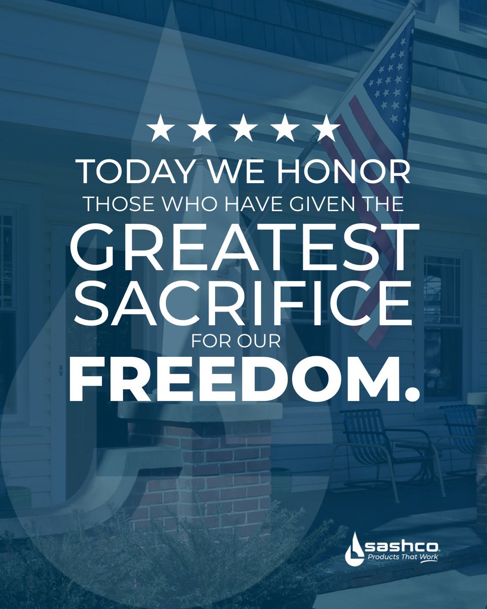 Today, we pause to remember and honor the brave men and women who gave everything for the freedoms we enjoy. 

From all of us at Sashco, thank you for your courage and service. 

#MemorialDay
