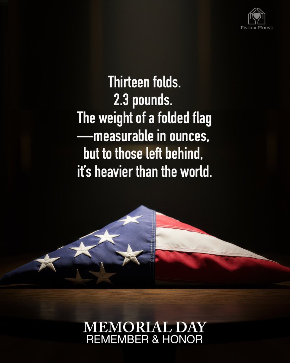 Memorial Day reminds us: freedom isn’t free. Each fold of the flag tells a story. The final fold, placed in the hands of a grieving family, speaks louder than words.

We remember. We honor. We will never forget. 🇺🇸

#MemorialDay #FisherHouse