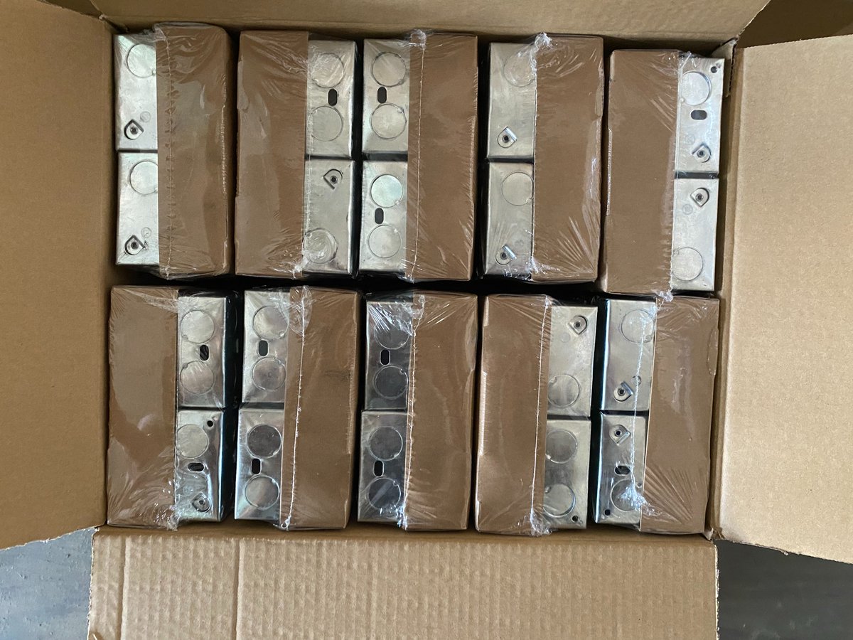 CSHONEST2020's tweet photo. Switch and Socket Boxes
-Material: Galvanized steel
-Size: 3*3, 3*6
-Surface: Class 3
-Thickness: 0.8-1.2mm
-Height: 16-47mm
#SwitchandSocketBoxes #GIBoxes https://t.co/z676FgeuUE