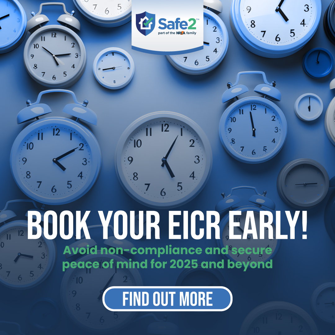 📅FIVE days until June, which means it’s nearly 5 years since mandatory five-yearly Electrical Safety Regs kicked in for new PRS tenancies.

✅ Stay compliant 
✅ Protect your property 

Order your electrical safety certificates in seconds using <a href="/safe2ltd/">Safe2</a>: nrla.org.uk/services/prope…