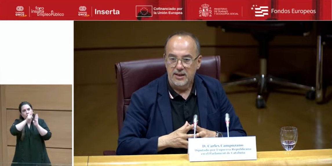 Foro Inserta Responsable (@foroinserta) on Twitter photo <a href="/inigoalli/">Íñigo Alli</a> <a href="/ILUNION/">ILUNION</a> <a href="/Sanfh/">Sandra Fernández Herranz</a> <a href="/Congreso_Es/">Congreso</a> <a href="/ppopular/">Partido Popular</a> 🗨️ "Tenemos un marco legal en el que está incluida la #discapacidad en el #EmpleoPúblico pero necesitamos políticas concretas que lo hagan real."
<a href="/carlescampuzano/">carles campuzano</a>, Dip. <a href="/Esquerra_ERC/">Esquerra Republicana</a> en <a href="/parlamentcat/">Parlament de Catalunya</a>.
#ForoInsertaResponsable <a href="/inigoalli/">Íñigo Alli</a> <a href="/ILUNION/">ILUNION</a> <a href="/Sanfh/">Sandra Fernández Herranz</a> <a href="/Congreso_Es/">Congreso</a> <a href="/ppopular/">Partido Popular</a> 🗨️ "Tenemos un marco legal en el que está incluida la #discapacidad en el #EmpleoPúblico pero necesitamos políticas concretas que lo hagan real."
<a href="/carlescampuzano/">carles campuzano</a>, Dip. <a href="/Esquerra_ERC/">Esquerra Republicana</a> en <a href="/parlamentcat/">Parlament de Catalunya</a>.
#ForoInsertaResponsable
