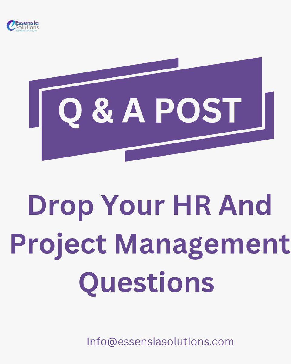 Essensialtd's tweet photo. 💡 Ask an HR 

Drop any HR or project management question in the comments, and we’ll answer them in next week’s post! 👇

#AskAnHRConsultant #SmallBusinessSupport #HRForSmallBusiness https://t.co/Xc76vMiJOY