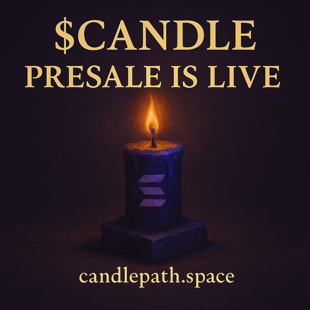 CandlePathOnSol's tweet photo. 🌐 The ritual site is live:

https://t.co/0vUA7v7Y13

Chart prophecy, token info, and flamebound lore await you.

💬 https://t.co/11PIcDNkIj

#CANDLE #CandlePath #SolanaMeme https://t.co/BJ7rQoc1rt