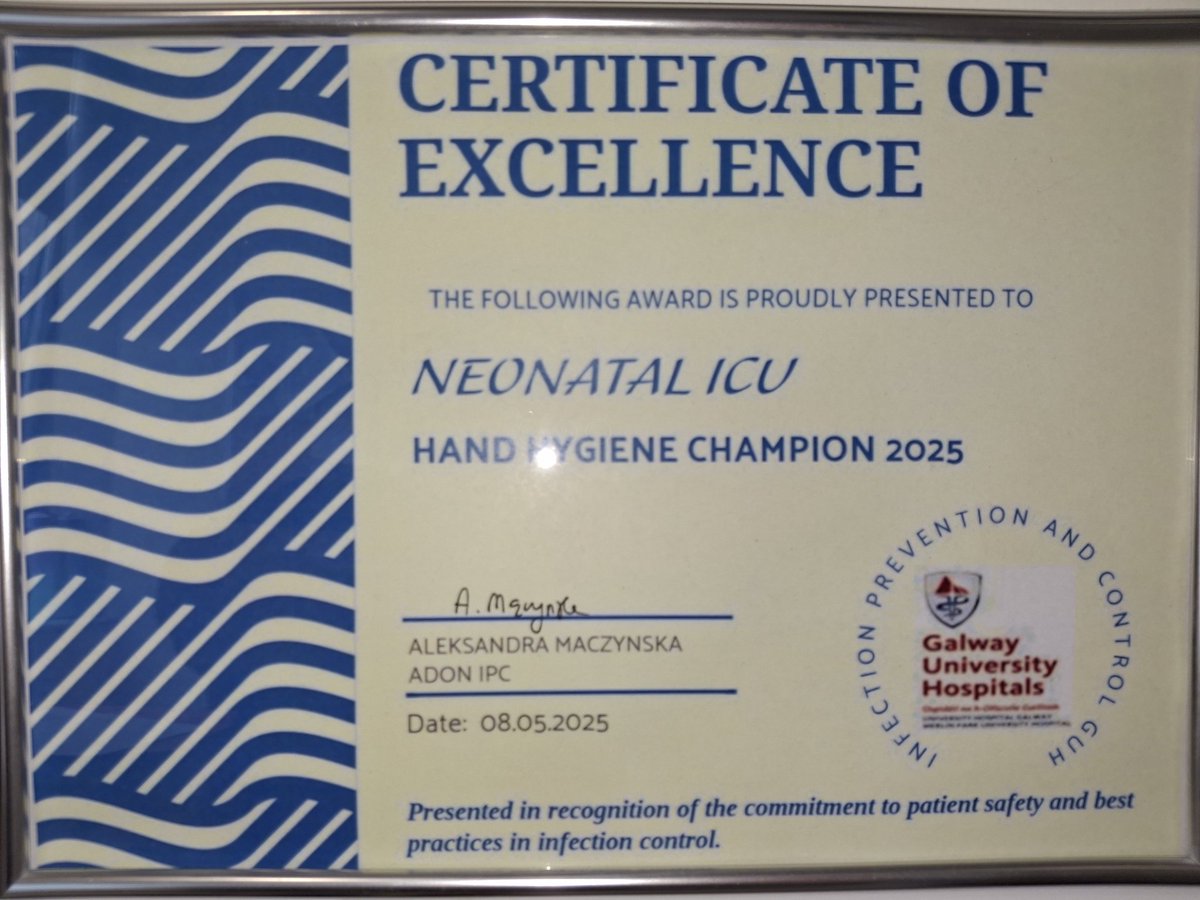Neonatal UHG (@neonatal_uhg) on Twitter photo Well done to all our hardworking team here <a href="/neonatal_uhg/">Neonatal UHG</a> for receiving a certificate of excellence for hand hygiene 2025 ✋️✋️✋️ Well done to all our hardworking team here <a href="/neonatal_uhg/">Neonatal UHG</a> for receiving a certificate of excellence for hand hygiene 2025 ✋️✋️✋️