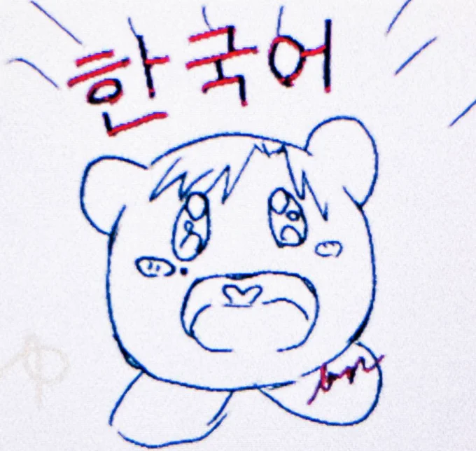韓国語わからんちんなのにスペースに1度入ったことがあったんだけど分からない〜😢😢😢って思って退出したんだけど、向こうの人も同じように思ってるようでカービィみたいに言語吸い込んで勉強したいよね 