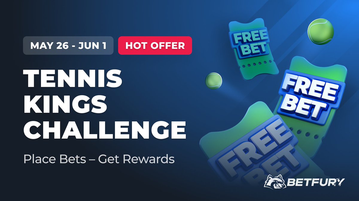 Do you like Challenges❔

Join the #Tennis Kings Challenge &amp; WIN $50 in #FreeBets 
➤➤➤ betfury.tv/Tennis-Kings-C…

Drop 🍀 to boost #sports luck