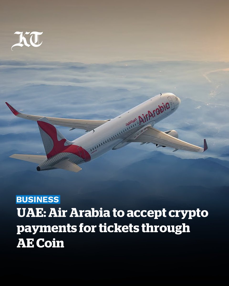 UAE: Air Arabia to accept crypto payments for tickets through AE Coin  https://t.co/CzTEvcscvG