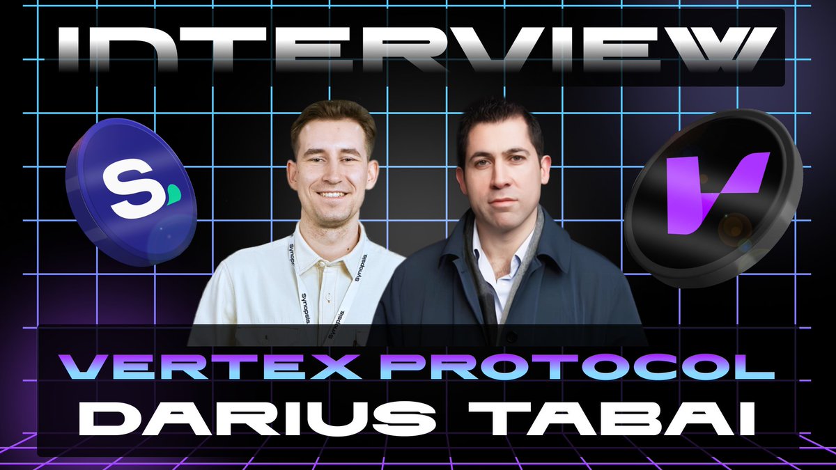 Synopsis Summit (@synopsisevents) on Twitter photo π£ A new episode of Blockchain Innovation with Synopsis is coming
π Speaker: Darius Tabai | <a href="/DariusTabai/">Darius Tabai aka HeavyD</a>
βͺοΈ CEO & Co-Founder of <a href="/vertex_protocol/">Vertex π</a>
π Date: May 27
β± Time: 5:00pm UTC
πΊ youtube.com/@Synopsis_
πΊ synopsis.events
#perps #DEX #vertex π£ A new episode of Blockchain Innovation with Synopsis is coming
π Speaker: Darius Tabai | <a href="/DariusTabai/">Darius Tabai aka HeavyD</a>
βͺοΈ CEO & Co-Founder of <a href="/vertex_protocol/">Vertex π</a>
π Date: May 27
β± Time: 5:00pm UTC
πΊ youtube.com/@Synopsis_
πΊ synopsis.events
#perps #DEX #vertex