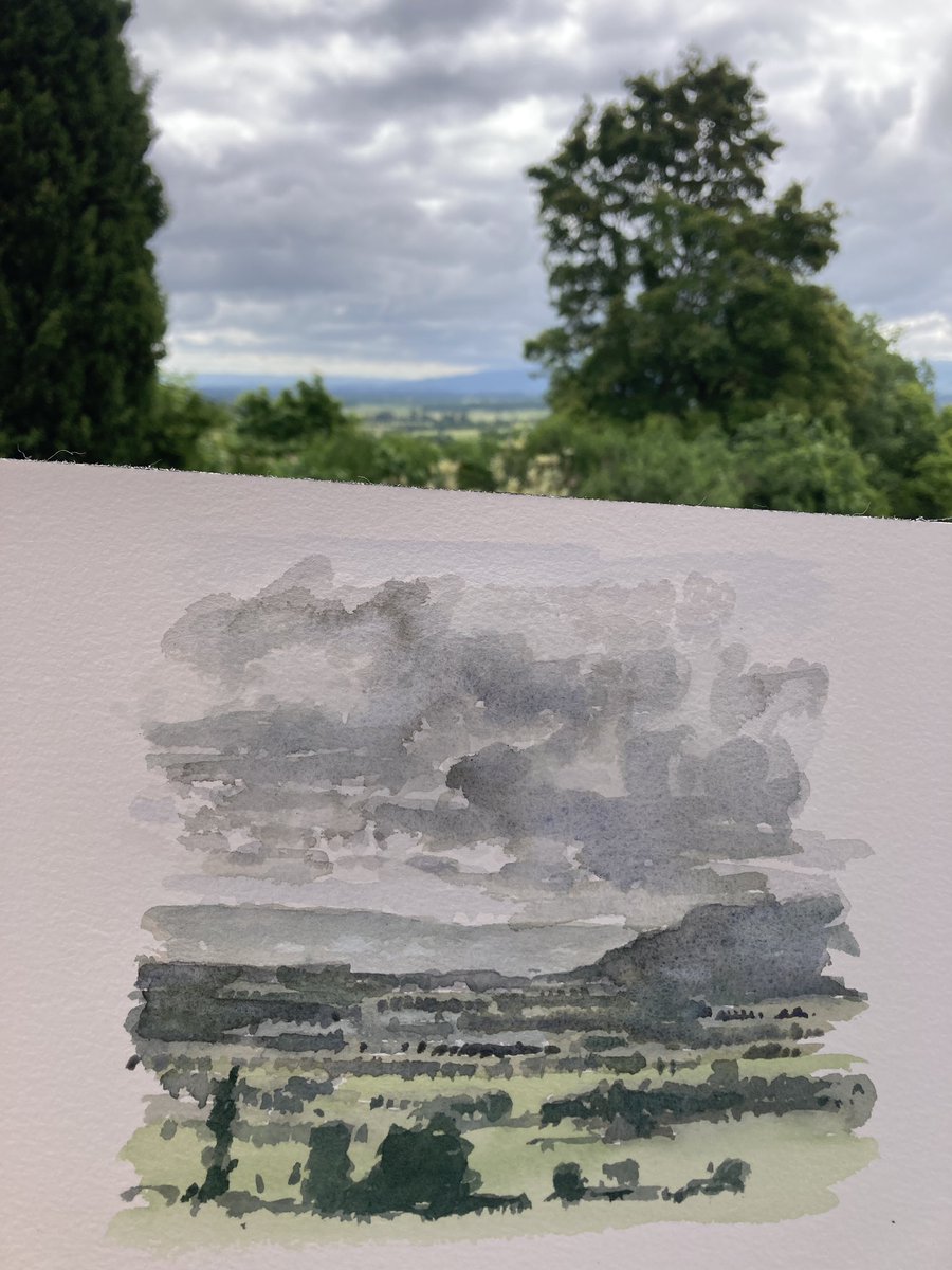 Between the trees, cloudy day. Watercolour on Arches pad, rough 300gsm 23x31.    #sketchbook #urbansketcher #urbansketchers #sketch #urbansketch #sketchtravel #usk #akirk54 #landscapepainting  #watercolour #thedailysketch  #drawing