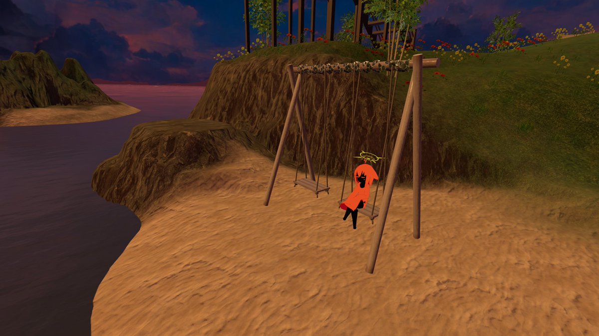 心なしか体も夕暮色に

world　暮色の孤島_Twilight Solitary Island
#VRChatワールド紹介  #VRChat  #VRC