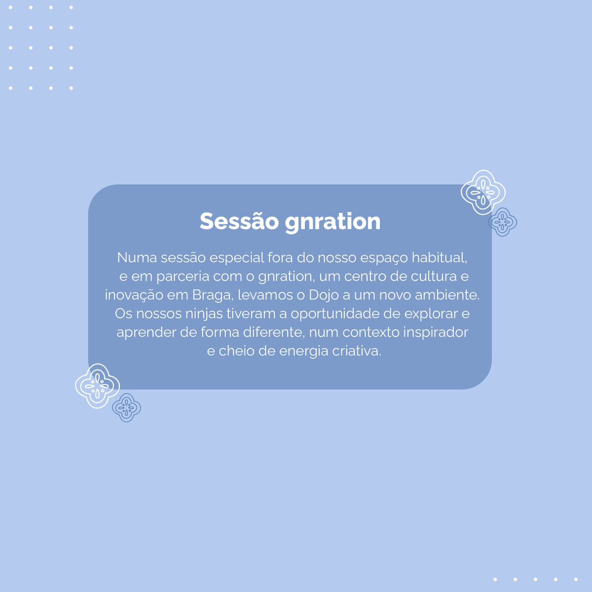 CoderDojoBraga's tweet image. 𝗗𝗼𝗷𝗼 𝗲𝗺 𝗠𝗼𝘃𝗶𝗺𝗲𝗻𝘁𝗼

Ao longo deste ano letivo, o 𝗖𝗼𝗱𝗲𝗿𝗗𝗼𝗷𝗼 𝗕𝗿𝗮𝗴𝗮 saiu da sua zona habitual e levou a sua essência a novos espaços e públicos. 💜

Confere algumas dessas iniciativas! ✨

#CoderDojo #CoderDojoBraga #UMinho