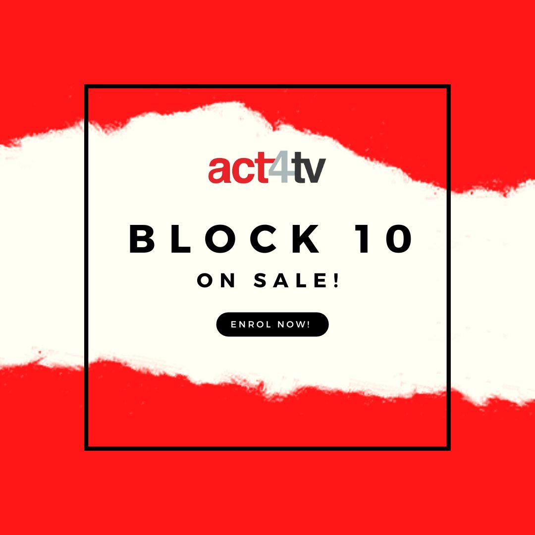 🎬 Block 10 Bookings OPEN!

Block 10 kicks off week beginning Monday 9th June and runs through to Sunday 6th July! 💥 Whether you’re joining us in Manchester, Leeds, Liverpool or Online - we’ve got you covered.

PLUS 👉 An exciting workshop is landing in June!

💌 hello@act4.tv