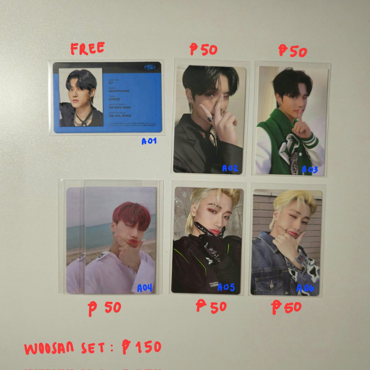 🛒  wts lfb ! #OnTelle • ph

— QS ! ATZ WooSan PCs
      ⌕ excl. of sf &amp; pf
      ⌕ reply/dm mine + code 
               ex. mine A01
      ⌕ read buystelle.carrd.co

## ateez wooyoung wy san beach sn id pogi
