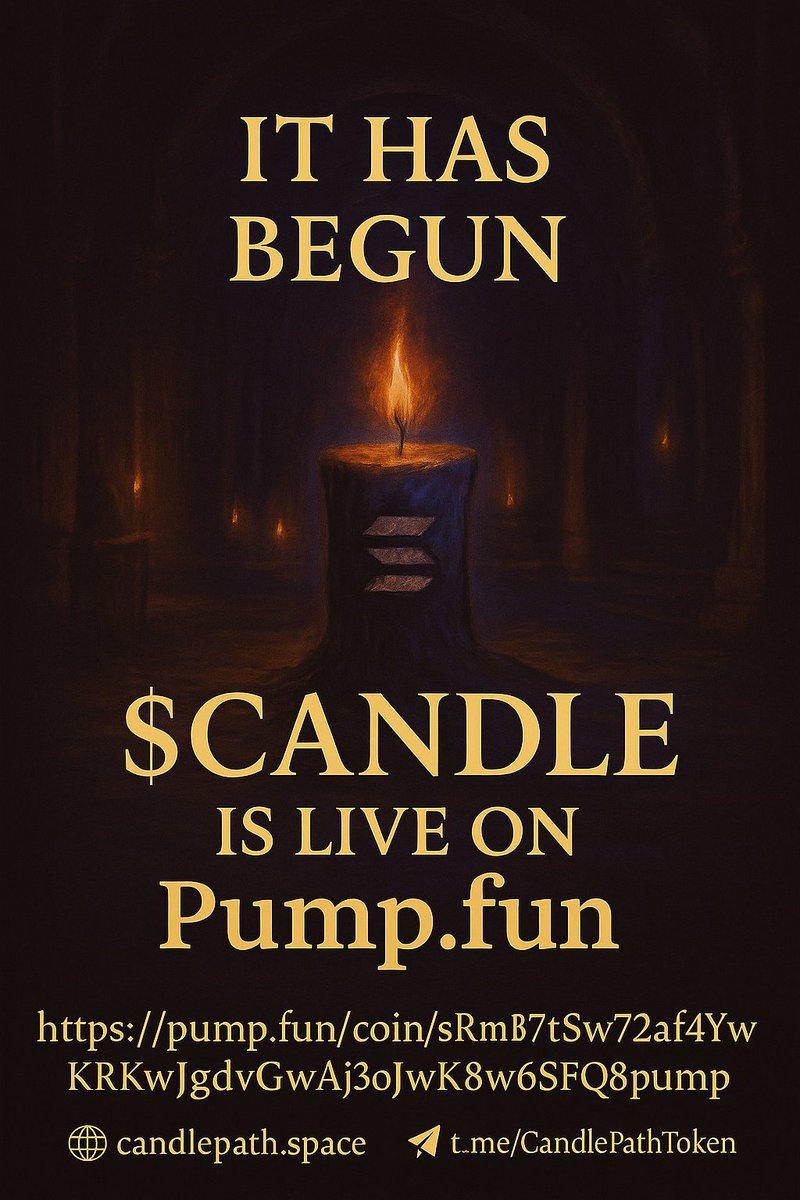 CandlePathOnSol's tweet photo. 🕯️ IT HAS BEGUN

$CANDLE is LIVE on https://t.co/KKxvhQIGZO

🔗 https://t.co/pTFJsUSXLK
🌐 https://t.co/0vUA7v7qbv
💬 https://t.co/11PIcDMMSL
Buy before the chart burns upward.
#Solana #CandlePath #LiveNow https://t.co/qQKtscc9PV