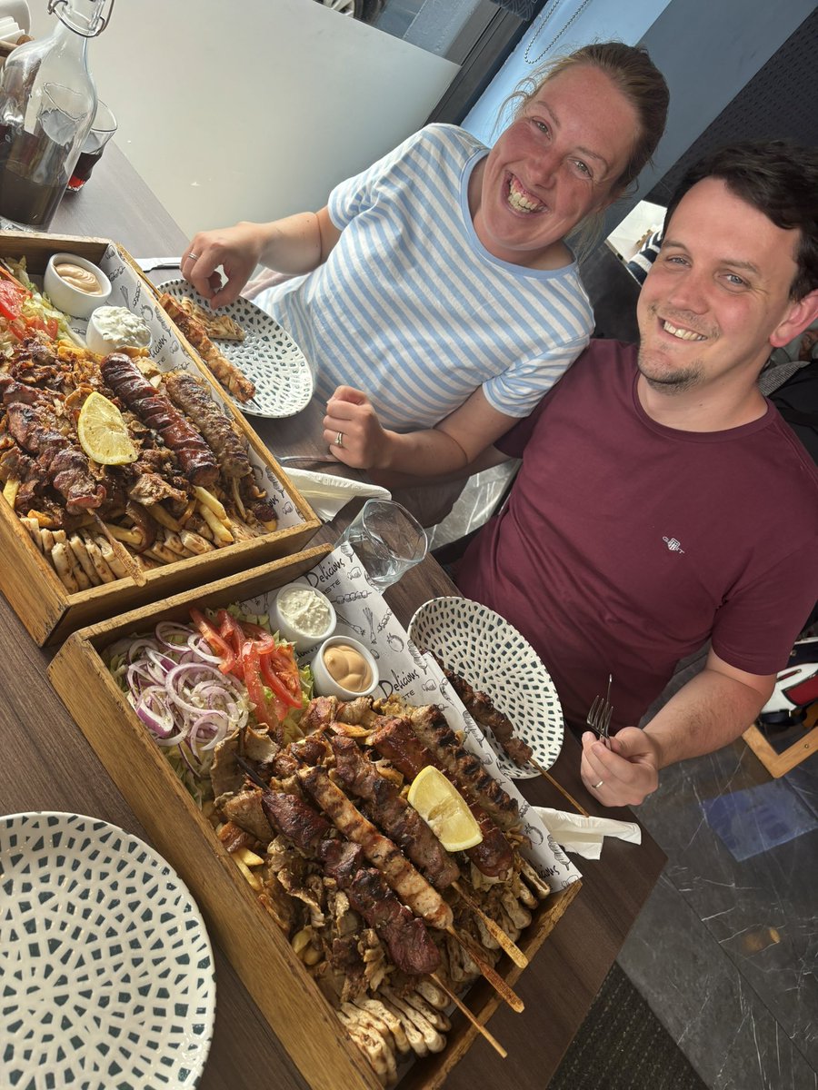mikeygreen68's tweet photo. Dinner with our lovely Daughter Chloe and our son in law Richard at Greek Village #Birchgrove #Cardiff 🍗🍖🍷🥂🍺#LivinOurBestLife #MakingMemories  #GoodTimes #Blessed #Grateful #PreciousTimes #LovinLife #LivinLife #OneLife #LivinTheDream ❤️ https://t.co/fcfbvBKLDR