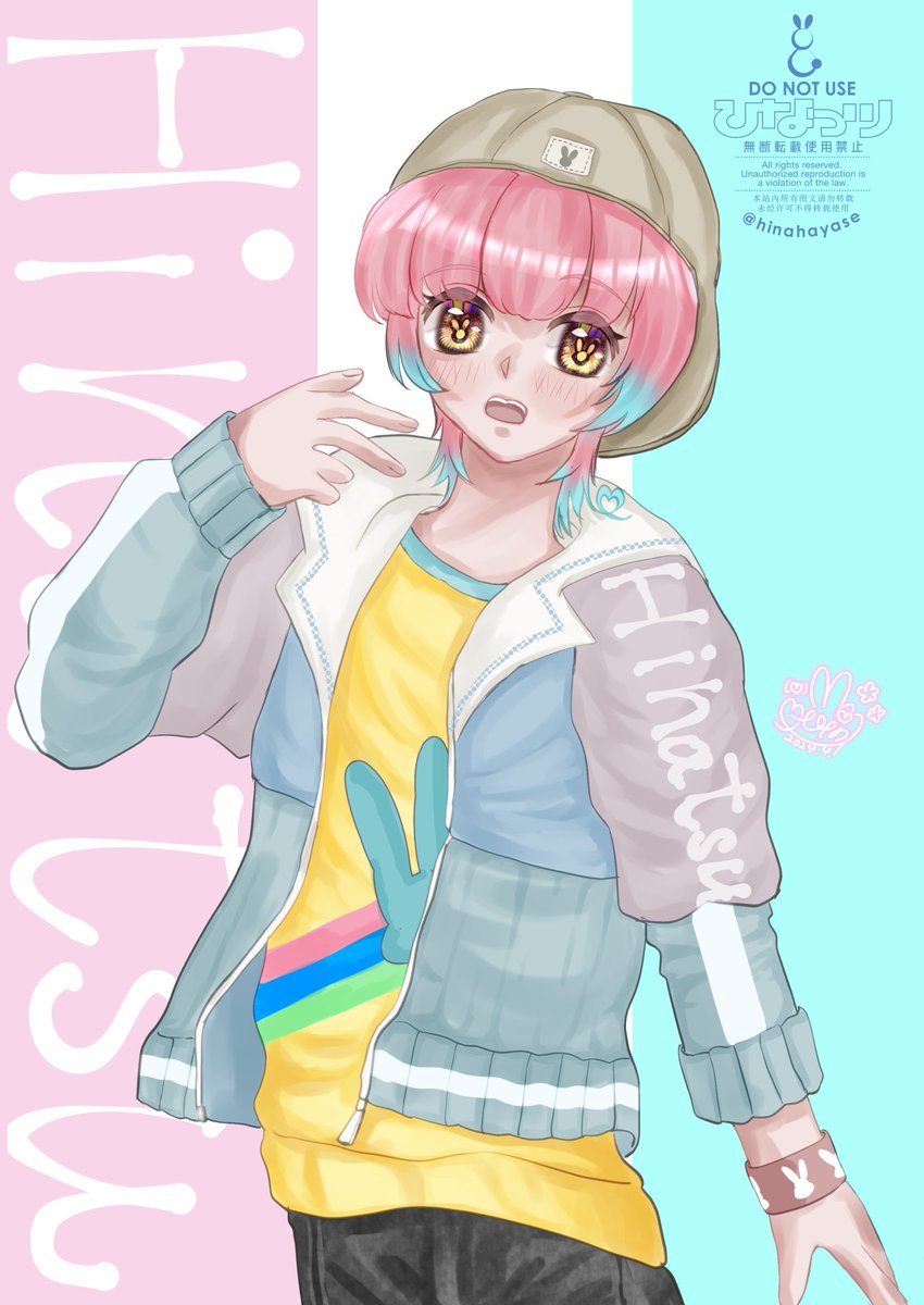 ⑱挑戦したいジャンル
男性🌟描けないことは無いけれど苦手なジャンル
女の子っぽくなりがちだから…

少年・青年ファンタジー系?
を濃く描いてみたいですね

後は背景描き込み系の
作品を描きたい!

数少ない男性の?絵↓
『ひな☆エボ』性転換 if
ひなっツ🐰ちゃんがアイドル
な世界🎤 