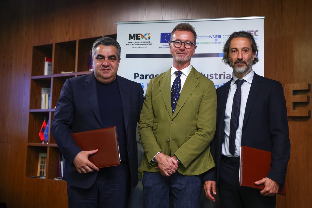 IFC Europe and Central Asia (@ifc_eca) on Twitter photo .<a href="/IFC_org/">IFC</a> signed a new Cooperation Agreement with #Albania, <a href="/EUinAlbania/">EU in Albania</a> & @mekigoval to launch the development of eco-industrial zones, part of a broader <a href="/TheWBIF/">The Western Balkans Investment Framework (WBIF)</a> initiative for the Western Balkans. This means lower emissions, smarter resource use & new jobs.
@eu_near <a href="/BGonxhja/">Blendi Gonxhja</a> .<a href="/IFC_org/">IFC</a> signed a new Cooperation Agreement with #Albania, <a href="/EUinAlbania/">EU in Albania</a> & @mekigoval to launch the development of eco-industrial zones, part of a broader <a href="/TheWBIF/">The Western Balkans Investment Framework (WBIF)</a> initiative for the Western Balkans. This means lower emissions, smarter resource use & new jobs.
@eu_near <a href="/BGonxhja/">Blendi Gonxhja</a>