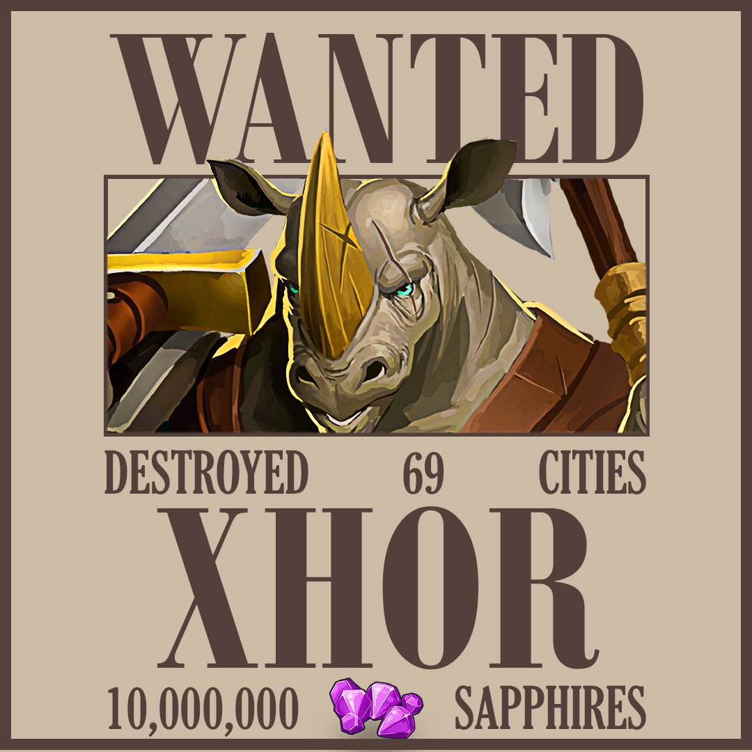 ⚠️ WANTED: Xhor, the “Weapon Master” 🔪 is roaming the Three Lands! ⚠️

💎 10 MILLION-sapphire bounty for bringing him in alive.
Watch your back, he’s sharpening blades… and for the right price, he could join you 👀
___
Join the community today on bit.ly/3Z1g6xT