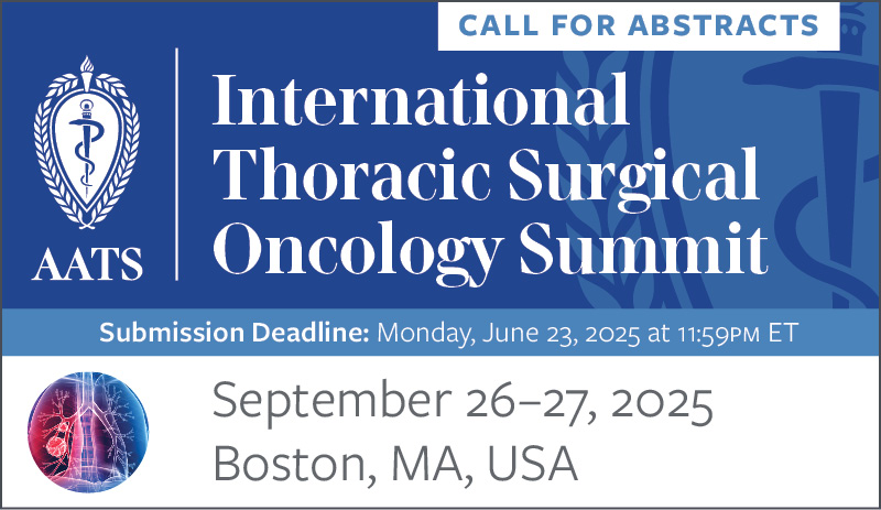 AATS (@aatshq) on Twitter photo 📢Attention #ESTS2025: make plans to join us for #ITSOS2025 led by Program Director and 105th AATS President <a href="/JonesDavid2013/">Jones David R.</a>, September 26-27 in Boston. Abstract submissions are open through June 23. events.aats.org/international-… 📢Attention #ESTS2025: make plans to join us for #ITSOS2025 led by Program Director and 105th AATS President <a href="/JonesDavid2013/">Jones David R.</a>, September 26-27 in Boston. Abstract submissions are open through June 23. events.aats.org/international-…