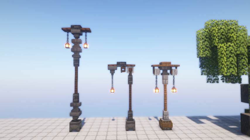 #みんなのモデクラ 
#マイクラ　#マイクラ建築 
街灯3種。