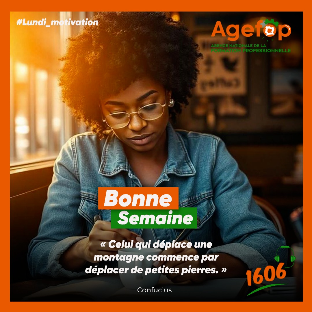 🌄 Chaque grande réussite commence par un premier pas, aussi petit soit-il.
Cette semaine, osez avancer, pierre après pierre, vers vos objectifs ! 💪🏽✨

#BonneSemaine #LundiMotivation #AGEFOP #FormationProfessionnelle