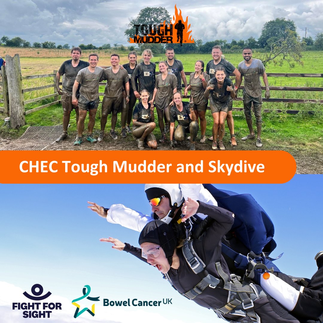 CHEC (@chec_eyecare) on Twitter photo CHEC is getting muddy for a cause! šāāļøšŖ
On 6th July, our team takes on <a href="/ToughMudder/">Tough Mudder</a>, and on 13th July, our Senior Leadership Team skydives, all to support @FightforSightUK & @BowelCancerUK.
Donate here: eu1.hubs.ly/H0kncSW0
#ToughMudder #SkydiveForCharity #Fundraising CHEC is getting muddy for a cause! šāāļøšŖ
On 6th July, our team takes on <a href="/ToughMudder/">Tough Mudder</a>, and on 13th July, our Senior Leadership Team skydives, all to support @FightforSightUK & @BowelCancerUK.
Donate here: eu1.hubs.ly/H0kncSW0
#ToughMudder #SkydiveForCharity #Fundraising