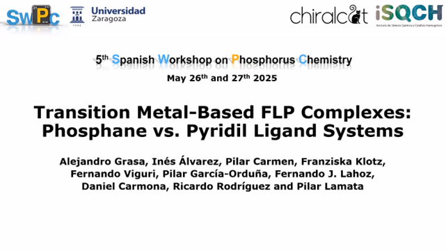 PhosChemSpain (@phoschemspain) on Twitter photo 🚨 Flash Presentation Alert! 🚨
Don't miss <a href="/alejandro_grasa/">Alejandro Grasa Aused</a> from <a href="/chiralcatgroup/">ChiralCatGroup</a> (University of Zaragoza - <a href="/unizar/">Universidad Zaragoza</a>) presenting: "Transition Metal-Based FLP Complexes: Phosphane vs. Pyridyl Ligand Systems” 🔬
#SWPC2025 <a href="/PhosChemSpain/">PhosChemSpain</a> #Organometallics #Catalysis #FLP 🚨 Flash Presentation Alert! 🚨
Don't miss <a href="/alejandro_grasa/">Alejandro Grasa Aused</a> from <a href="/chiralcatgroup/">ChiralCatGroup</a> (University of Zaragoza - <a href="/unizar/">Universidad Zaragoza</a>) presenting: "Transition Metal-Based FLP Complexes: Phosphane vs. Pyridyl Ligand Systems” 🔬
#SWPC2025 <a href="/PhosChemSpain/">PhosChemSpain</a> #Organometallics #Catalysis #FLP