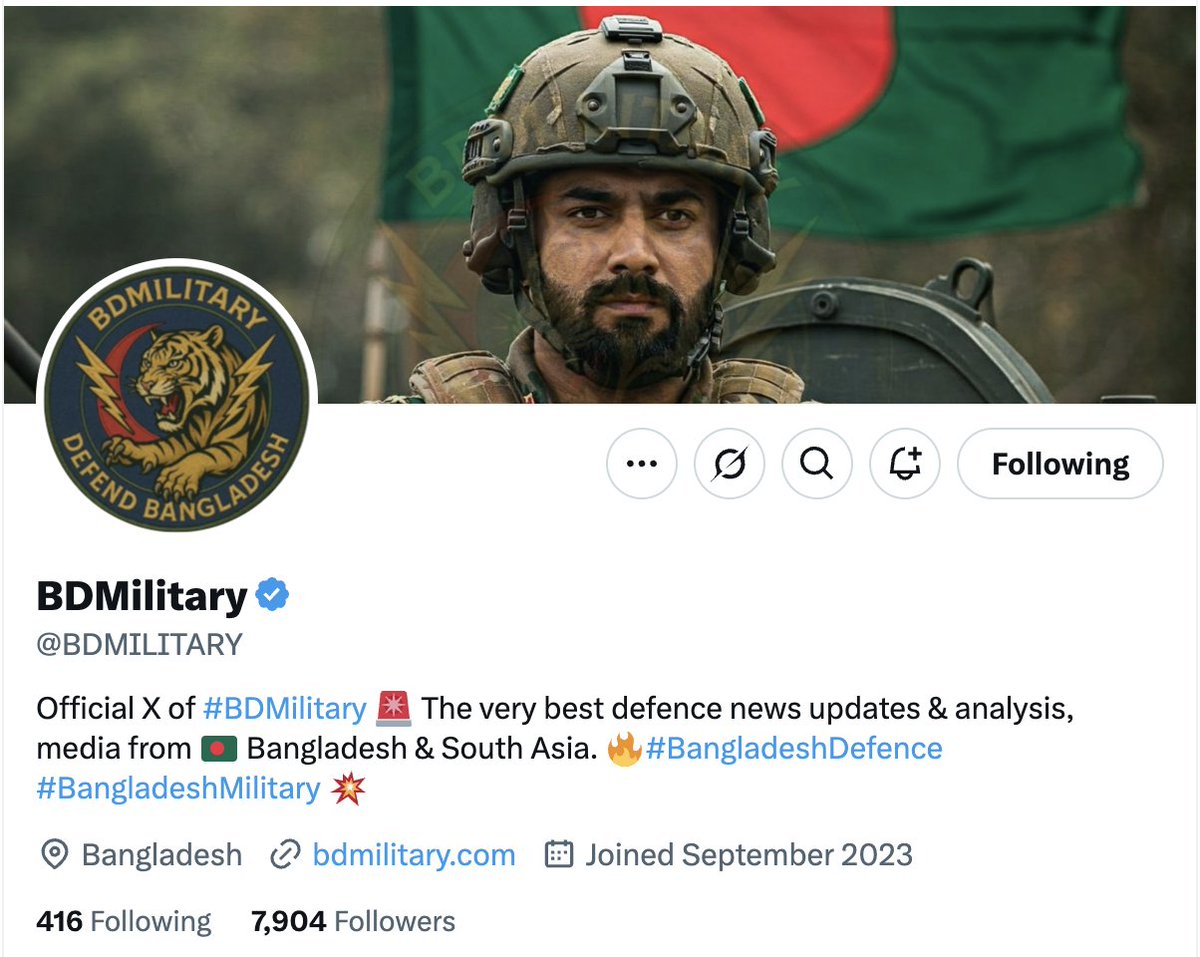 Nepal Correspondence (@nepcorres) on Twitter photo 𝐀𝐓𝐓𝐄𝐍𝐓𝐈𝐎𝐍
X Handle <a href="/BDMILITARY/">BDMilitary</a> has been taken over by ISI and pro- Pakistan handlers in #Bangladesh ISPR. The handle is now being used to fuel anti- General Waqar sentiments and create a break in Military ranks. 𝐀𝐓𝐓𝐄𝐍𝐓𝐈𝐎𝐍
X Handle <a href="/BDMILITARY/">BDMilitary</a> has been taken over by ISI and pro- Pakistan handlers in #Bangladesh ISPR. The handle is now being used to fuel anti- General Waqar sentiments and create a break in Military ranks.