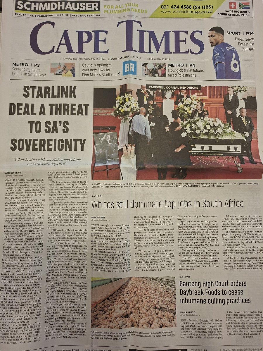 DanShevSA's tweet image. The black Nazi genocidal communist @CapeTimesSA is panicking this morning. Their sheep slaughter charade on Clifton 4th is being questioned. Beijing is not happy. People with whites skins are a problem.