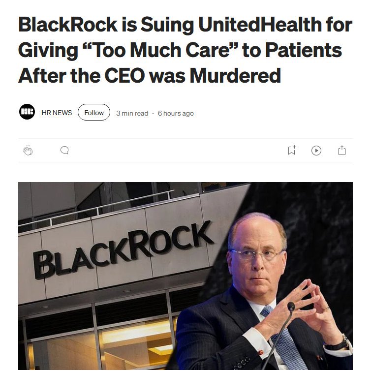 Shit like this is exactly why we support Luigi Mangione. Capitalism is a death cult.