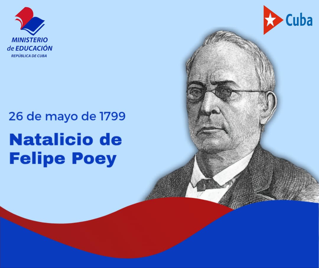 🇨🇺 Llamado padre espiritual de los naturalistas cubanos, Felipe Poey Aloy, nació en La Habana el 26 de mayo de 1799, hijo de padre francés y madre criolla. Sus aportes científicos los desarrolla en Cuba donde es considerado uno de sus científicos cimeros.
#CubaMined
🇨🇺🇨🇺🇨🇺🇨🇺🇨🇺