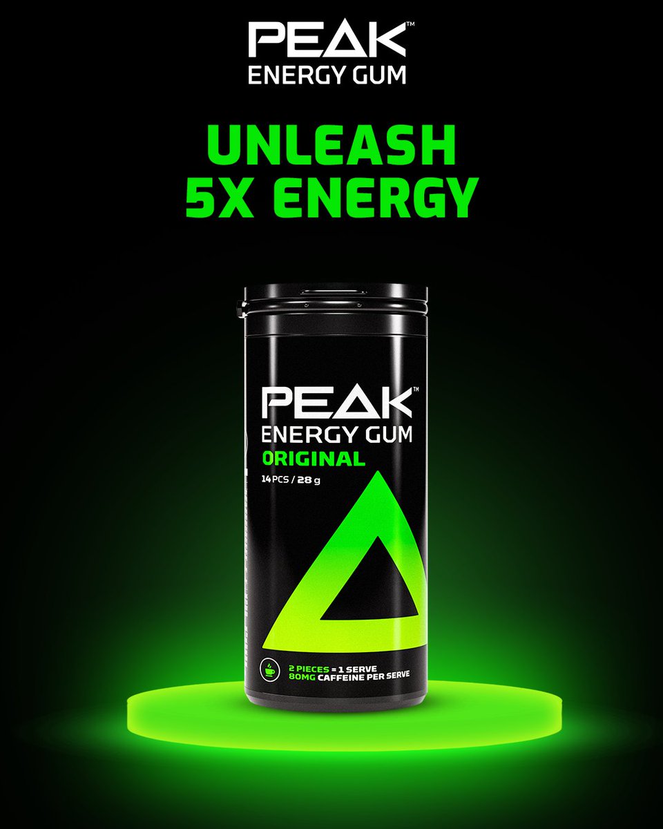 Chew. Power. Repeat. ⚡

2 pieces = 80mg of clean energy.

Unleash 5X energy in seconds.

#peakenergygum #caffeinekick #gumwithapunch #energymode #boostonchew