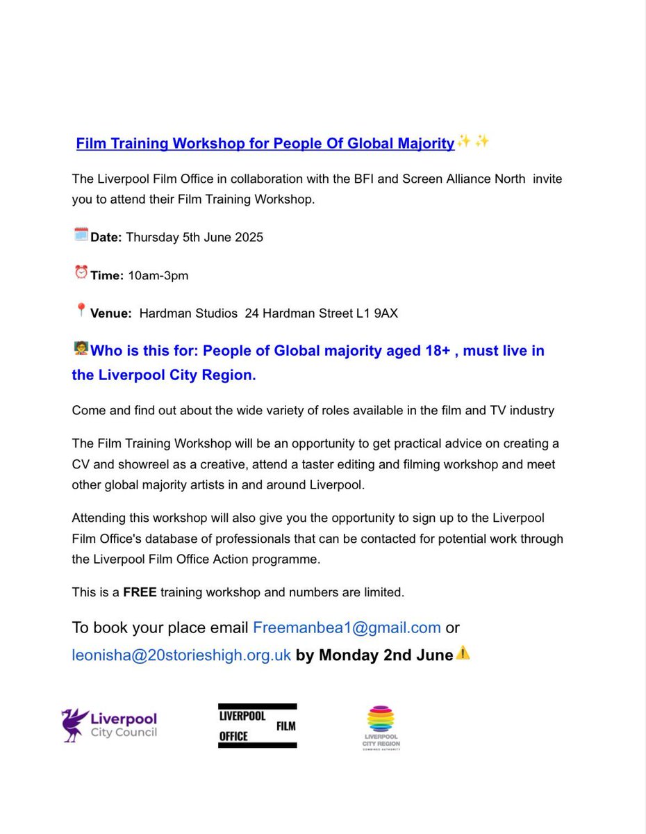 ladfnetwork's tweet image. ‼️Upcoming local opportunity 

#film #ladfn #workshop