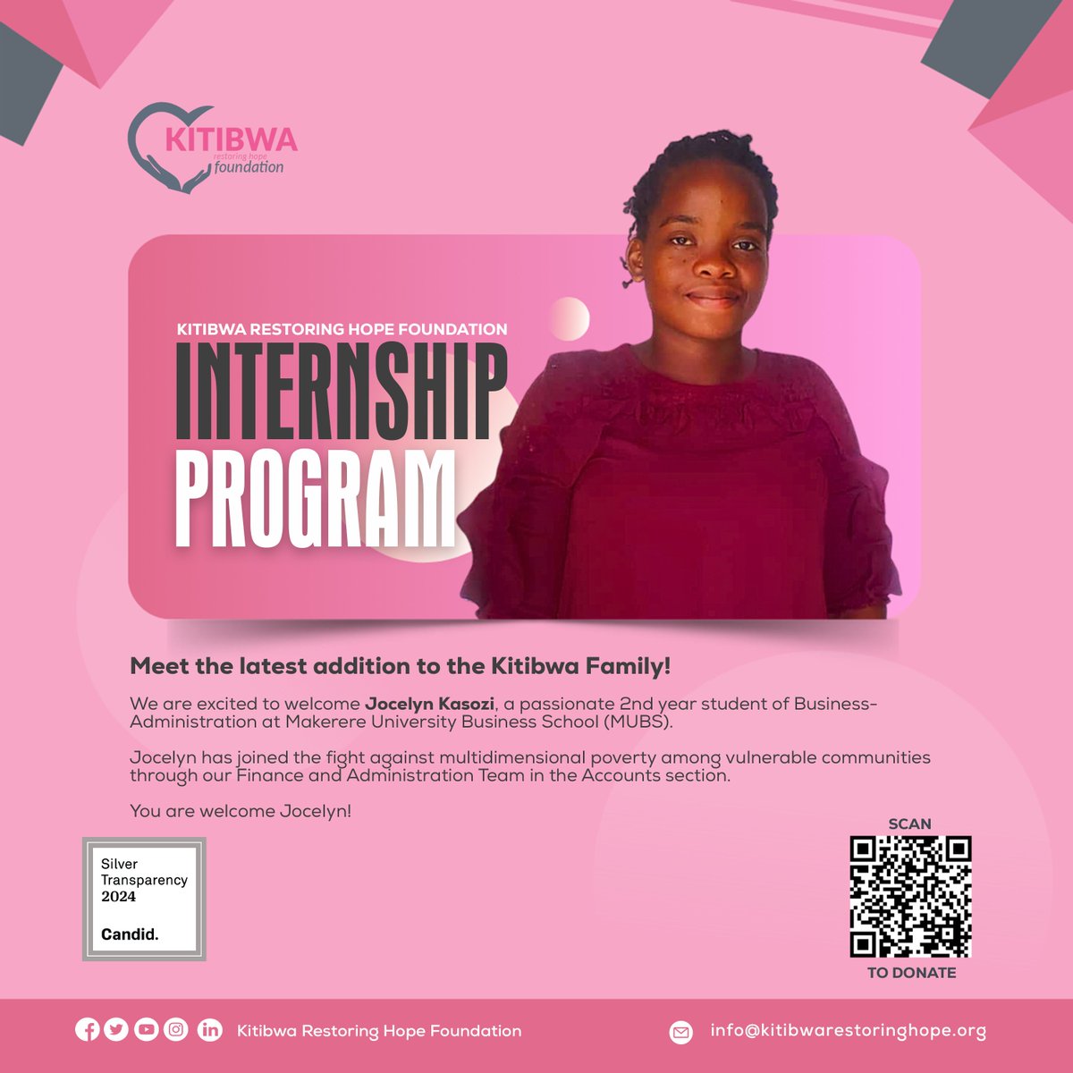 Kitibwa Restoring Hope Foundation (@kitibwa_fdn) on Twitter photo #JoinUs12JulyForKitibwaAt5Thanksgiving
Welcome aboard, <a href="/AlmaK91544/">KASOZI Jocelyn Kusasira</a>!
We’re excited for the impact ahead.
#KitibwaInternship #KitibwaTurns5 #JoinUs12JulyForKitibwaAt5Thanksgiving
Welcome aboard, <a href="/AlmaK91544/">KASOZI Jocelyn Kusasira</a>!
We’re excited for the impact ahead.
#KitibwaInternship #KitibwaTurns5