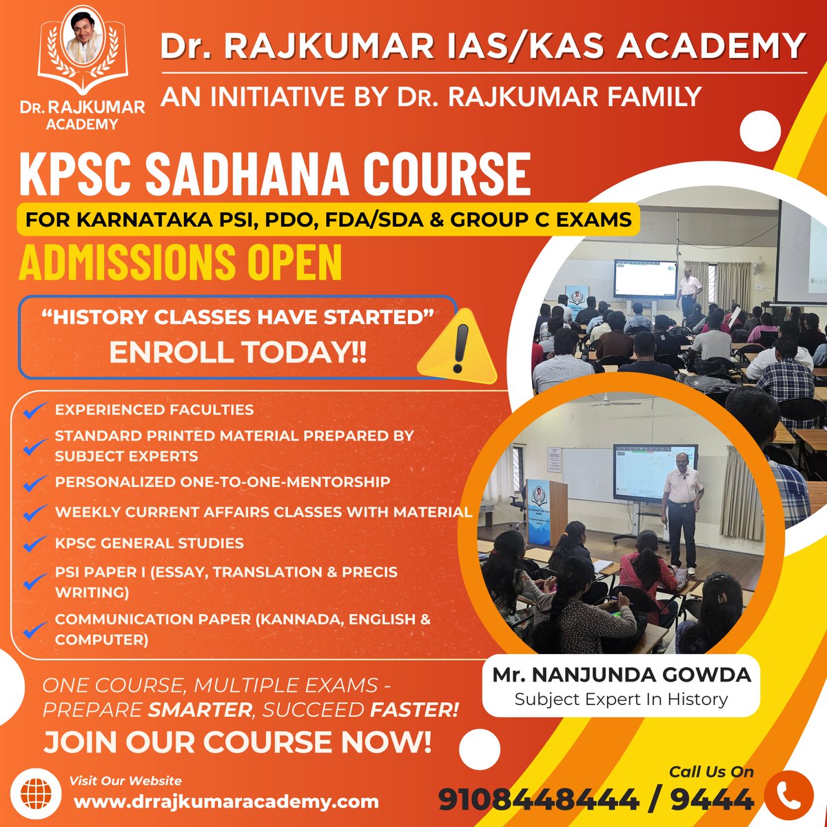 DrRajAcademy's tweet photo. 📢 KPSC Sadhana Course – Premium Prep, Now Pocket-Friendly!
⏳ Limited Time Offer – Enroll Before It’s Gone!
📞 Call: 9108448444 / 9444
💬 “Invest in your future — at today’s best price!”
#KPSC #KPSCSadhanaCourse #LimitedOfferAlert #AdmissionsOpen #drrajkumaracademy https://t.co/OpQLbWRCve