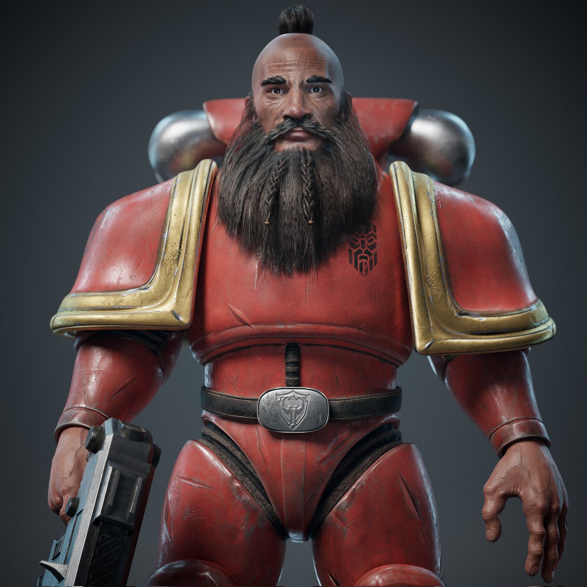 Dmitry_3dart's tweet image. Just finished this bearded warrior!
I worked on the sculpt, texturing, and beard grooming.
Tried to capture a strong personality through shapes and materials.
What do you think?

#3DCharacter #ZBrush #SubstancePainter #Grooming #GameArt #CharacterDesign #StylizedArt