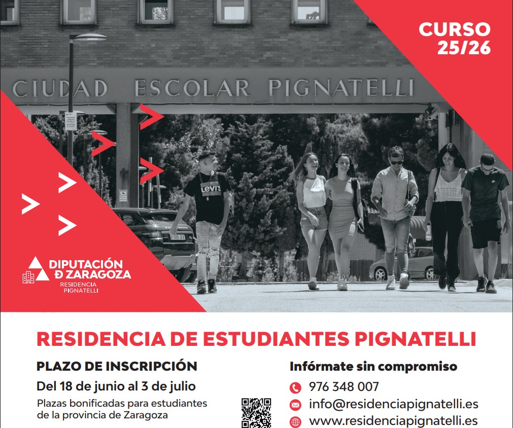 🔺La residencia Pignatelli de <a href="/DPZaragoza/">Diputación de Zaragoza</a> ofrece alojamiento a estudiantes de la provincia que cursan estudios en Zaragoza

👉🏻Fecha: 18 de junio
🛏️ Habitaciones individuales
📚 Salas de estudio y biblioteca
💶 Bonificaciones para jóvenes de la provincia
ℹ residenciapignatelli.es