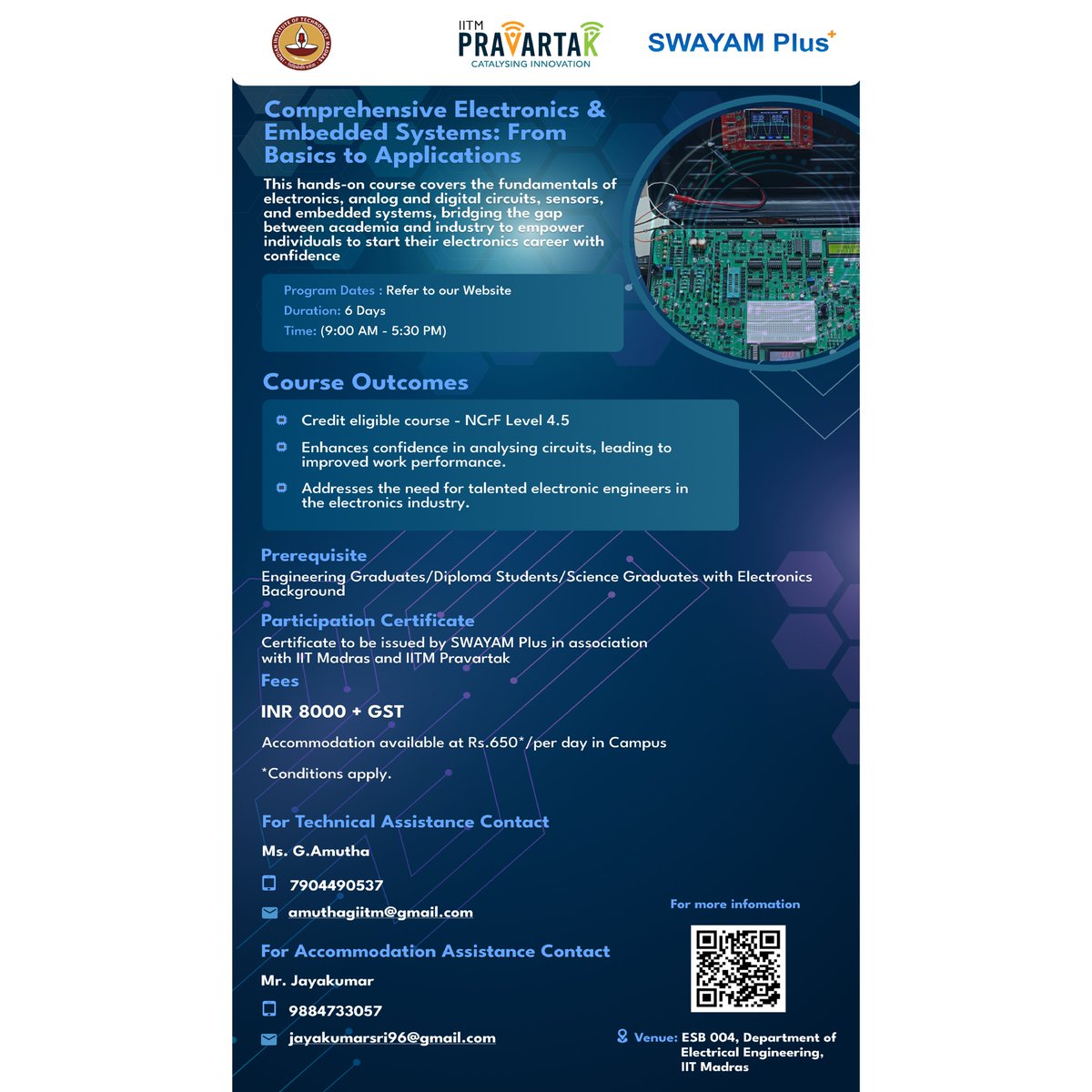 IITM Pravartak (@iitmpravartak) on Twitter photo Embedded Systems Masterclass โ IIT Madras
80% hands-on training in sensors, circuits & Arduino. Limited slots!
Register Here: iitmpravartak.org.in/CEESRegistratiโฆ
<a href="/iitmadras/">IIT Madras</a> Embedded Systems Masterclass โ IIT Madras
80% hands-on training in sensors, circuits & Arduino. Limited slots!
Register Here: iitmpravartak.org.in/CEESRegistratiโฆ
<a href="/iitmadras/">IIT Madras</a>