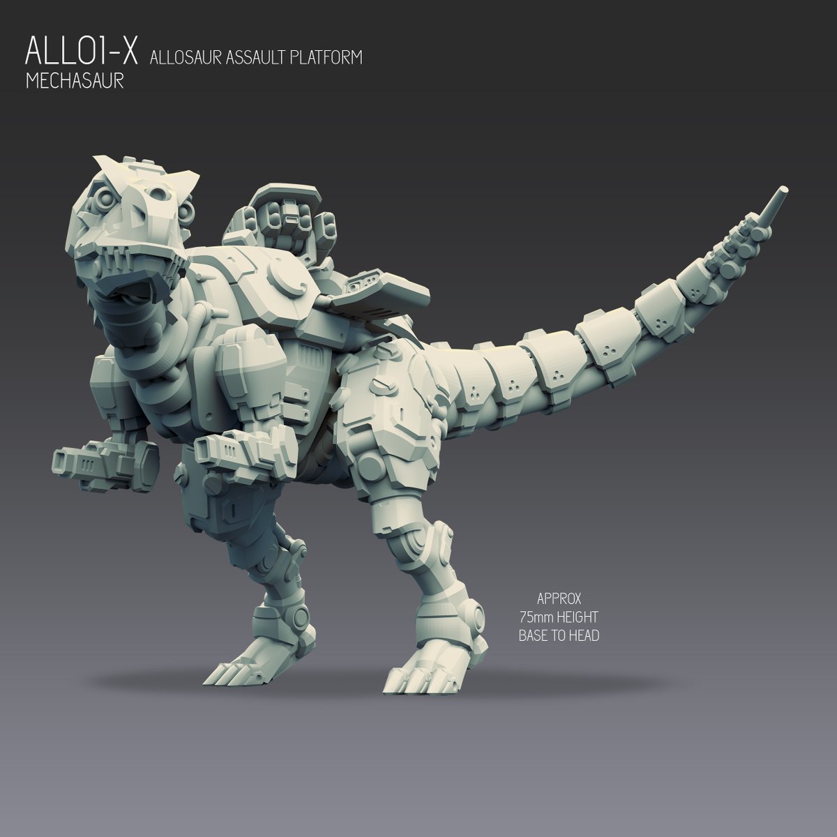 ablackwell81's tweet photo. No you dont need to adjust your tv screen. The ALL01-X Allosaur Assault Platform will stomp and smash right over your gaming table.  

This is my new STL available over at:
https://t.co/N383KGknwV https://t.co/rT71osHUAL