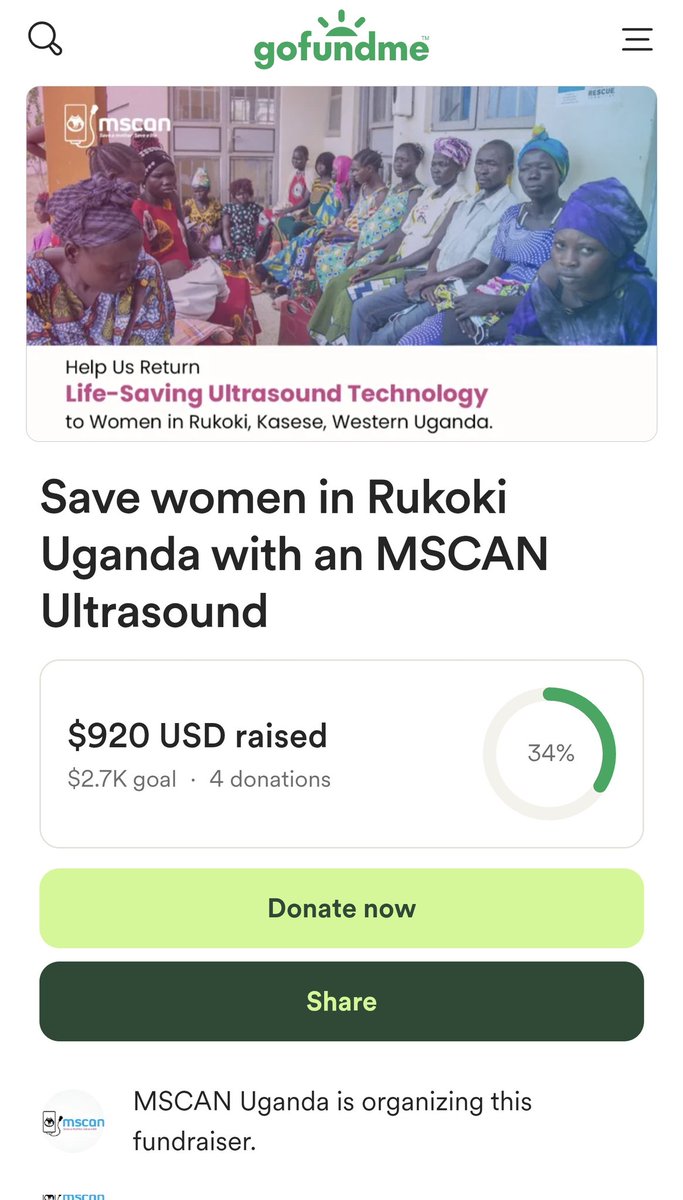 We are getting closer to keeping antenatal sonograms on for the pregnant mothers in Rukoki, Kasese.

Kindly donate to support the cause: gofund.me/efba3093
 
#SaveAMother #SaveALife 

Blessed week ahead.