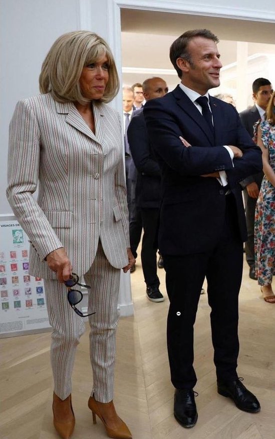 Macron with his beautiful wife Brigitte.